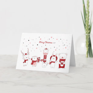Festiva Tarjeta de Navidades de nieve para animales de com