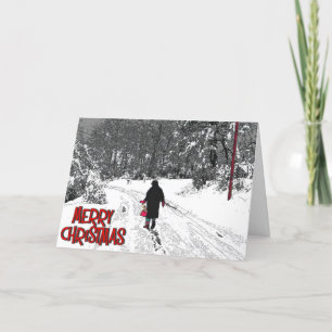 Festiva Tarjeta De Navidades De Nieve Para Pasear