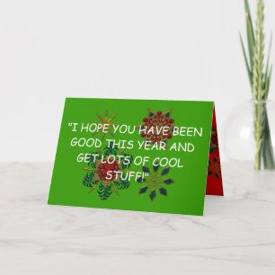 Festiva Tarjeta de Navidades de niño travieso