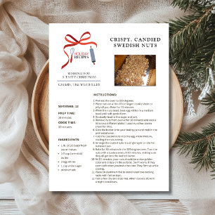 Festiva Tarjeta de Navidades de nueces suecas de recetas n