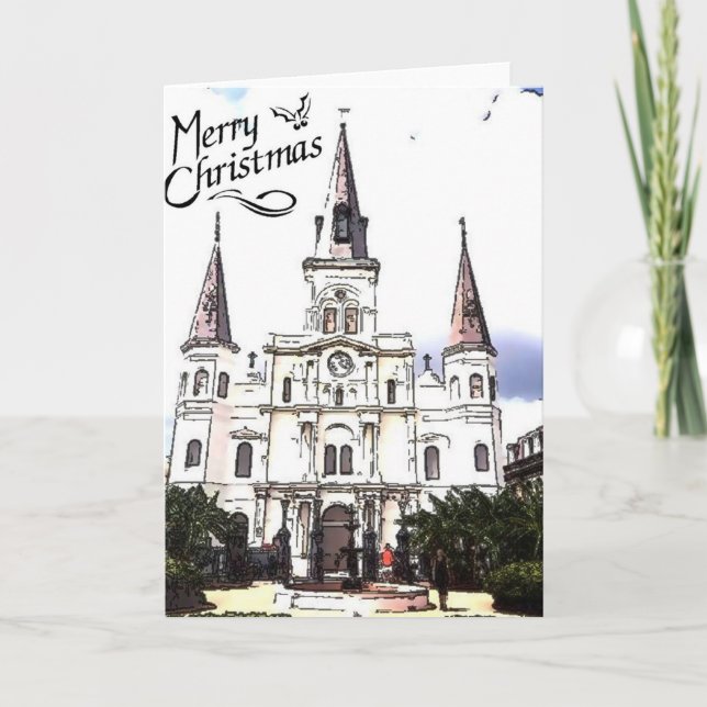 Festiva Tarjeta de Navidades de Nueva Orleans (Anverso)