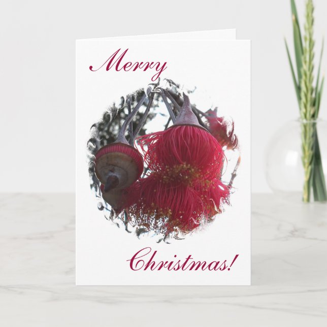 Festiva Tarjeta de Navidades de nuez de goma (Anverso)