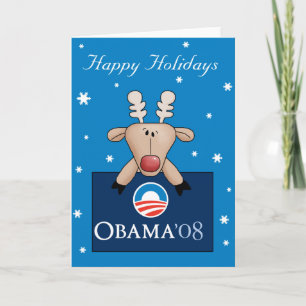 Festiva Tarjeta de Navidades de Obama