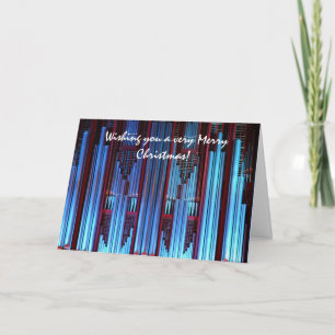 Festiva Tarjeta de Navidades de órganos de tubos azules