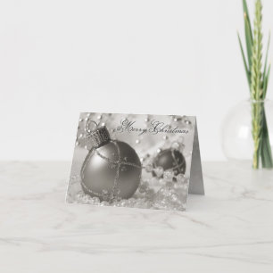 Festiva Tarjeta de Navidades de ornamento purpurina