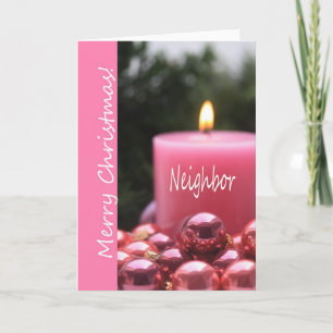 Festiva Tarjeta de navidades de ornamento rosa vecino
