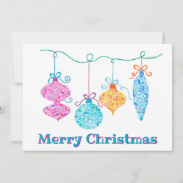 Festiva Tarjeta de Navidades de ornamentos colgantes