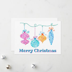Festiva Tarjeta de Navidades de ornamentos colgantes