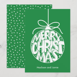 Festiva Tarjeta de Navidades de Ornamentos de Feliz Navida