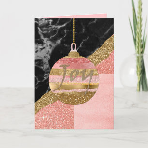 Festiva Tarjeta de Navidades de ornamentos Purpurinoso ros