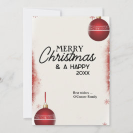 Festiva Tarjeta de Navidades de ornamentos - Saludo de fer