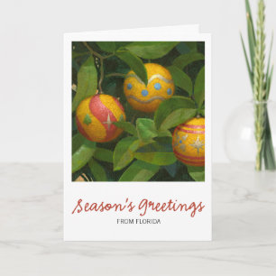 Festiva Tarjeta de Navidades de Ornaments naranja