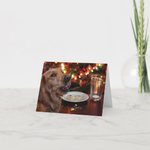 Festiva Tarjeta de Navidades de oro traviesa
