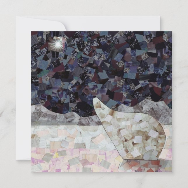 Festiva Tarjeta de Navidades de oseo polar y de Star Squar (Anverso)