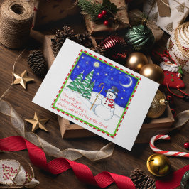 Festiva Tarjeta de Navidades de oso de nieve