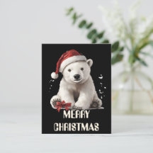 Tarjeta de Navidades de oso polar