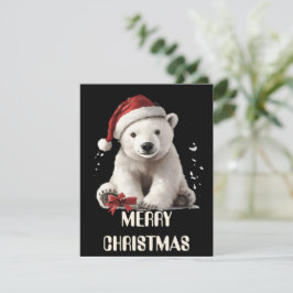 Festiva Tarjeta de Navidades de oso polar