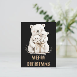 Festiva Tarjeta de Navidades de oso polar