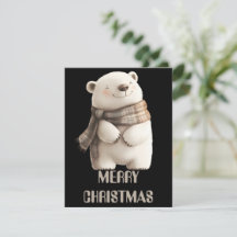 Tarjeta de Navidades de oso polar
