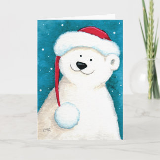 Festiva Tarjeta de Navidades de oso polar festivo