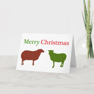 Festiva Tarjeta de Navidades de ovejas de país