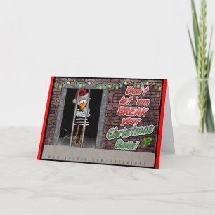 Festiva Tarjeta de Navidades de Pájaro de Cárcel