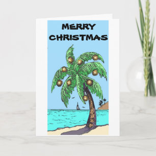 Festiva Tarjeta de Navidades de palmeras
