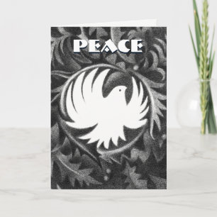 Festiva Tarjeta de navidades de paloma de paz al estilo Wi