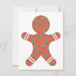 Festiva Tarjeta de Navidades de pan de jengibre