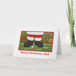 Festiva Tarjeta de Navidades de papá con Papá Noel de Golf