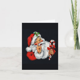 Festiva Tarjeta de Navidades de Papá Noel del Viejo Mundo