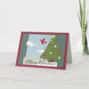Festiva Tarjeta de Navidades de papel de basura