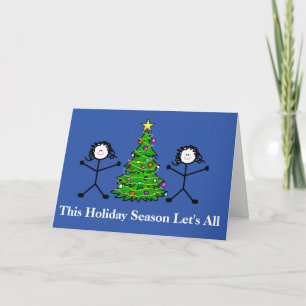 Festiva Tarjeta de Navidades de parejas de gays lesbianas