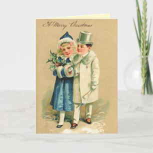 Festiva Tarjeta de Navidades de parejas de Victoria