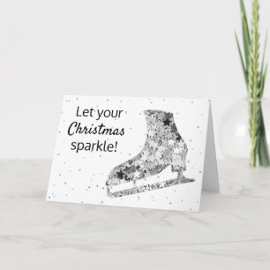 Festiva Tarjeta de Navidades de patinaje sobre hielo espum
