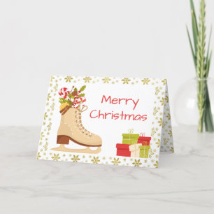 Festiva Tarjeta de Navidades de patinaje sobre hielo - Pat
