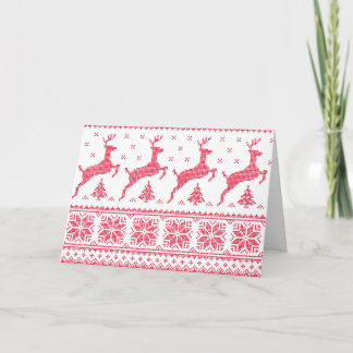 Festiva Tarjeta de Navidades de patrón de invierno sin inc