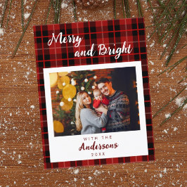 Festiva Tarjeta de Navidades de patrones rojos controlados