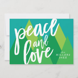 Festiva Tarjeta de Navidades de Paz y Amor, Tarjeta de Nav