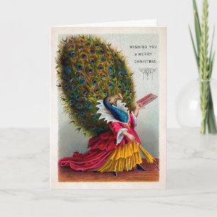 Festiva Tarjeta de Navidades de Peacock de Victoria