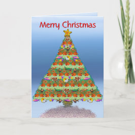 Festiva Tarjeta de Navidades de peces de los arrecifes de