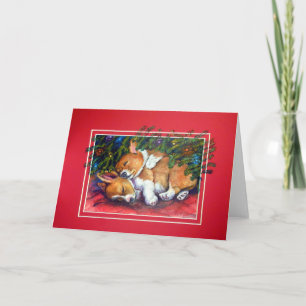 Festiva Tarjeta de Navidades de Pembroke Welsh Corgi