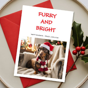 Festiva Tarjeta de Navidades de perro de colores vivos y v
