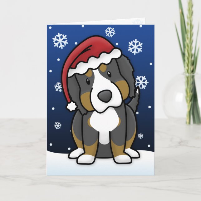 Festiva Tarjeta de Navidades de perro de montaña Kawaii Be (Anverso)