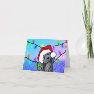 Festiva Tarjeta de Navidades de perro de perro negro