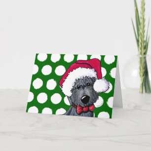 Festiva Tarjeta de Navidades de perro de Santa Escocia