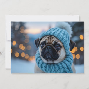 Festiva Tarjeta de Navidades de perro o peluche