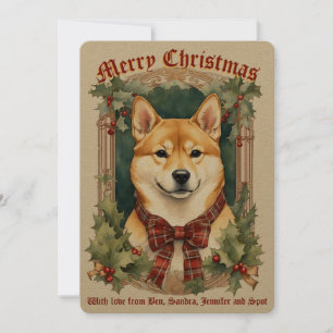 Festiva Tarjeta de Navidades de Perro Shiba Inu