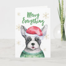 Tarjeta de Navidades de perros adorables Merry Eve