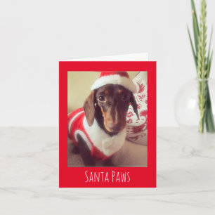 Festiva Tarjeta de Navidades de perros de salchicha